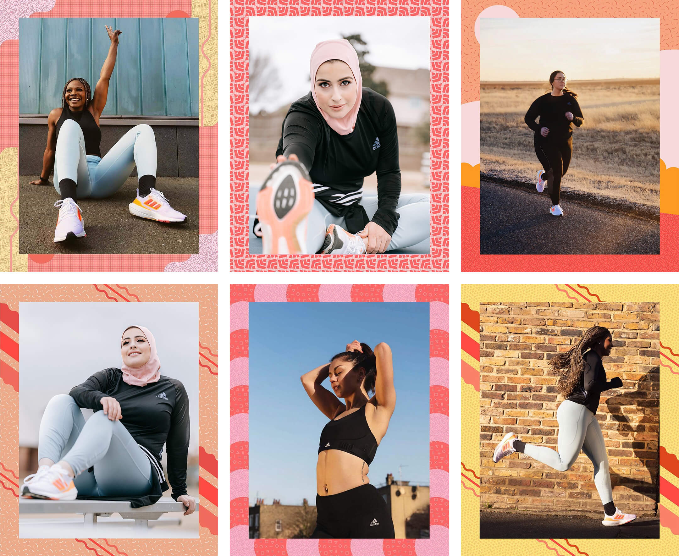 Adidas Ultraboost 22 female fit campaign on socials. Assets for influencers.