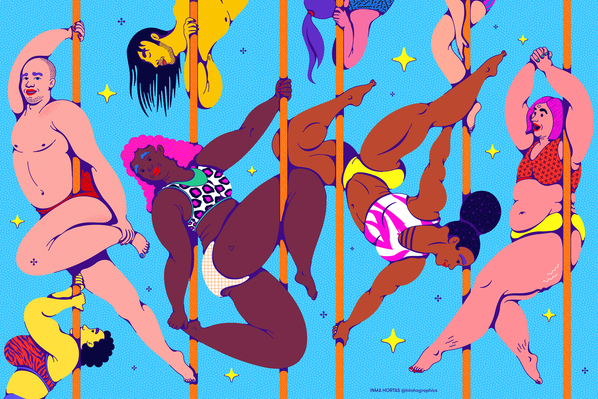 'Pole dance changed my life... L.A. spots to try it'. Los Angeles Times article illustrated by Inma Hortas @inlohographics