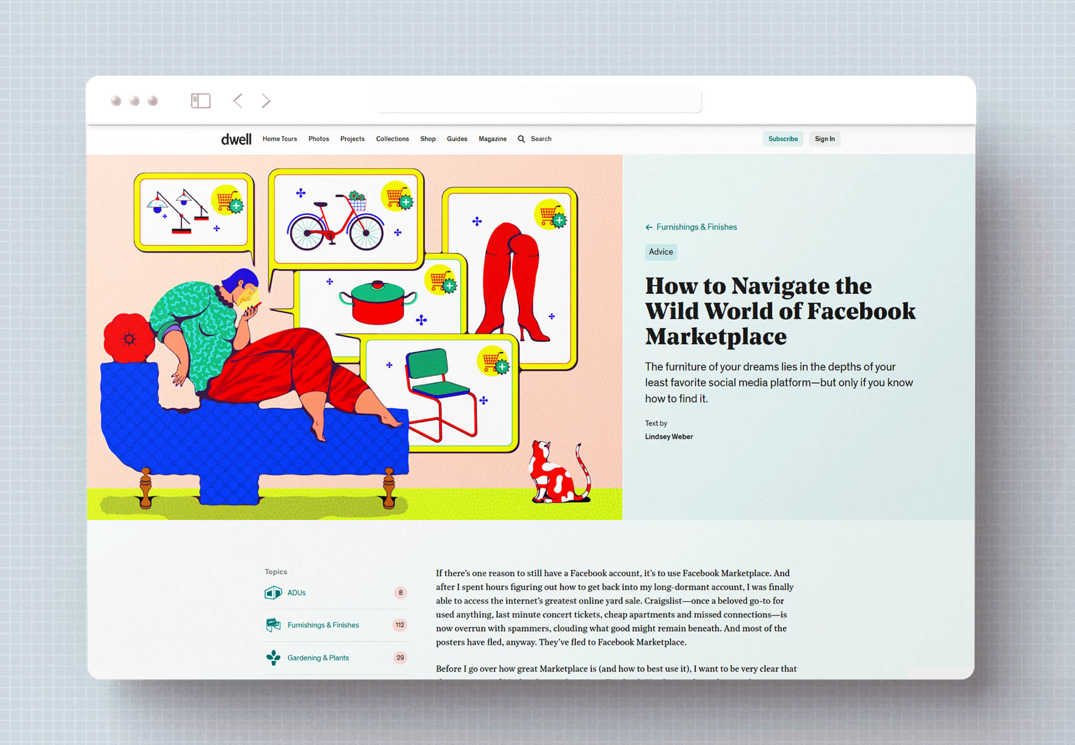 FB_MarketPlace_InmaHortas_x_DwellMag inlohographics illustration editorial