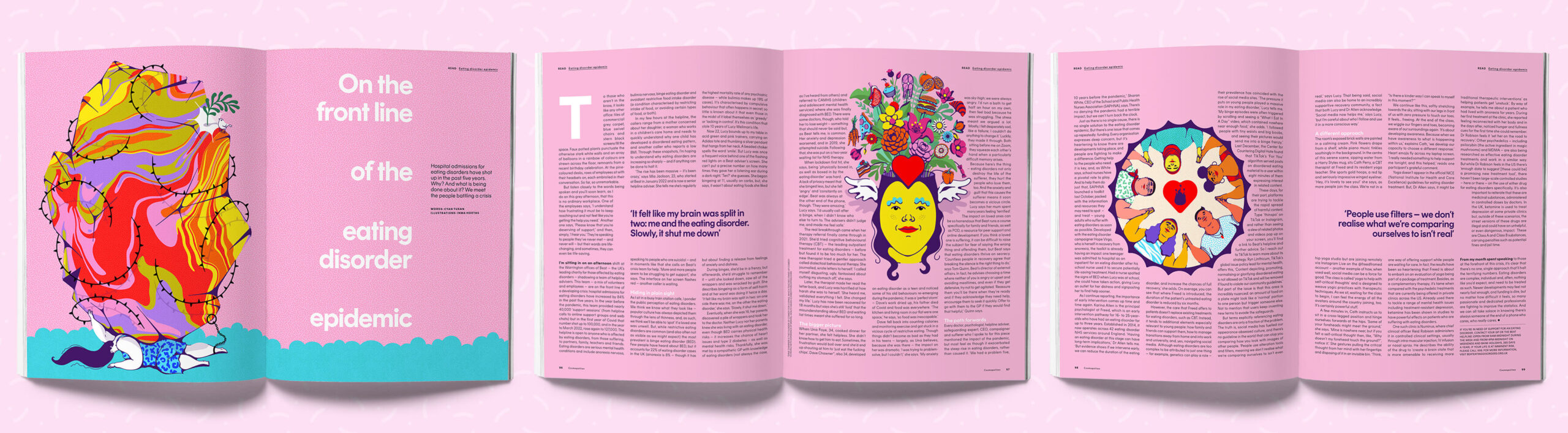 Editorial illustration for Cosmopolitan UK by Inma Hortas @inlohographics mockup