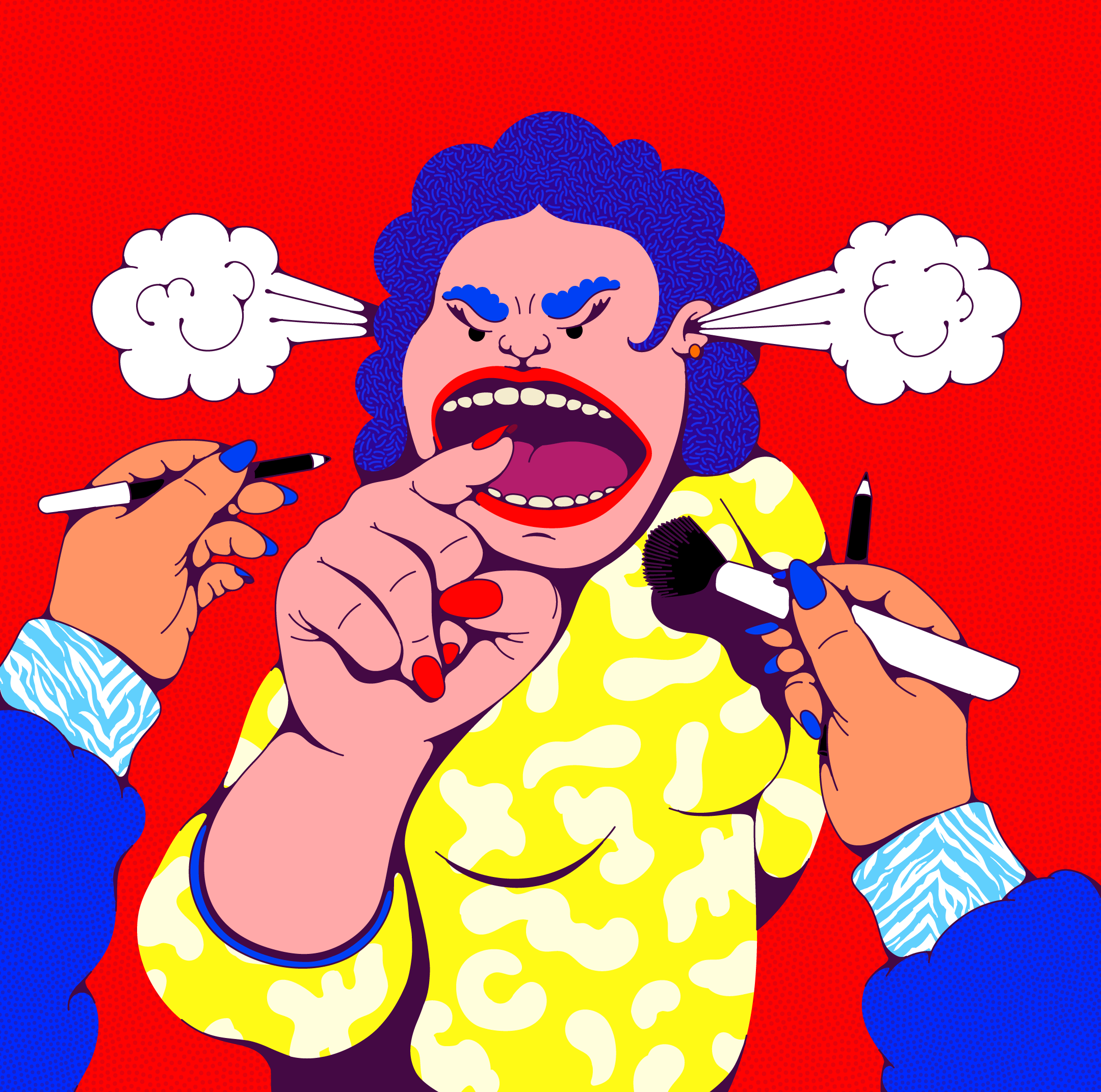 Editorial illustration for The Guardian about client's bad behaviour: 'Where are our manners?', by Inma Hortas.