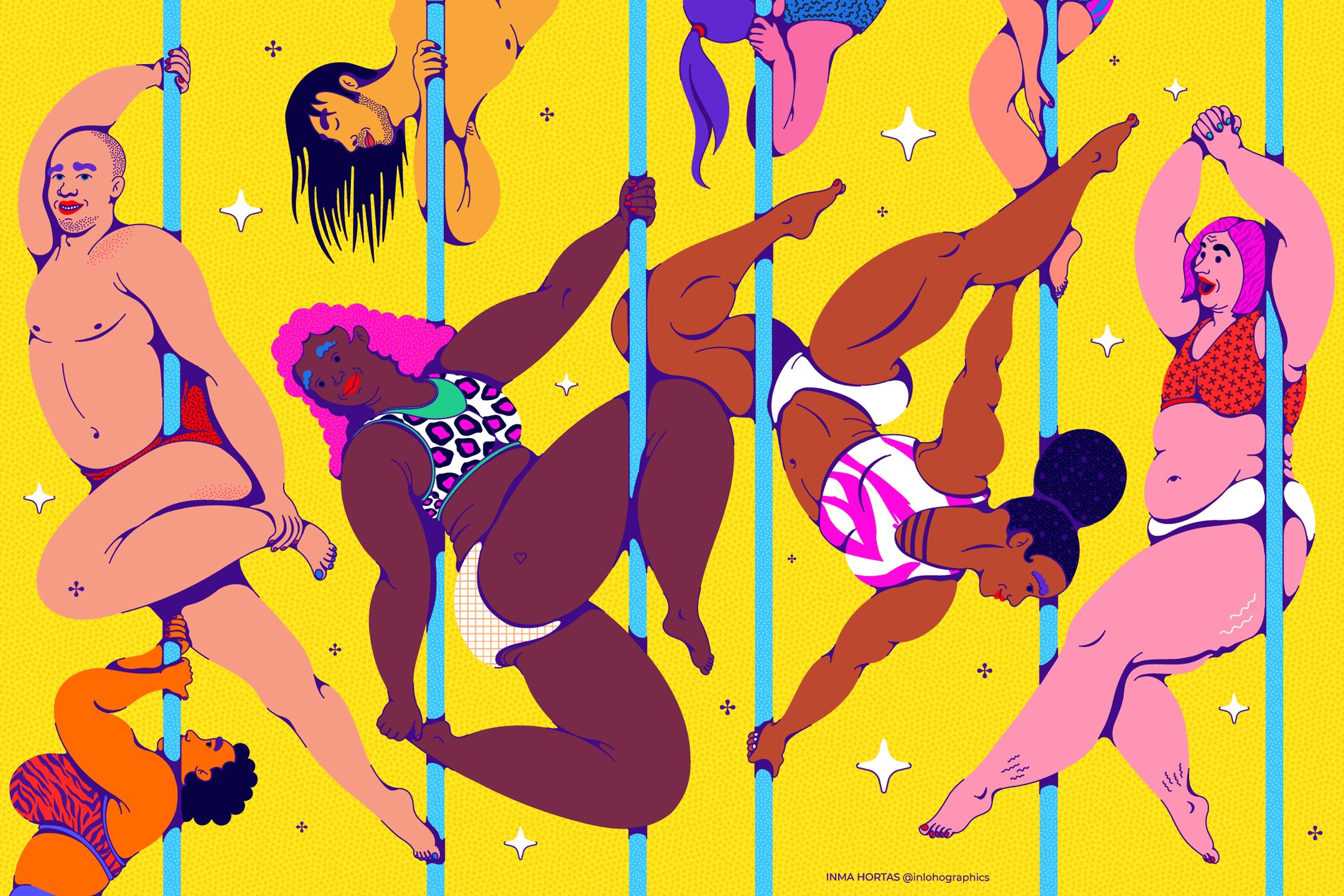 'Pole dance changed my life... L.A. spots to try it'. Los Angeles Times article illustrated by Inma Hortas @inlohographics