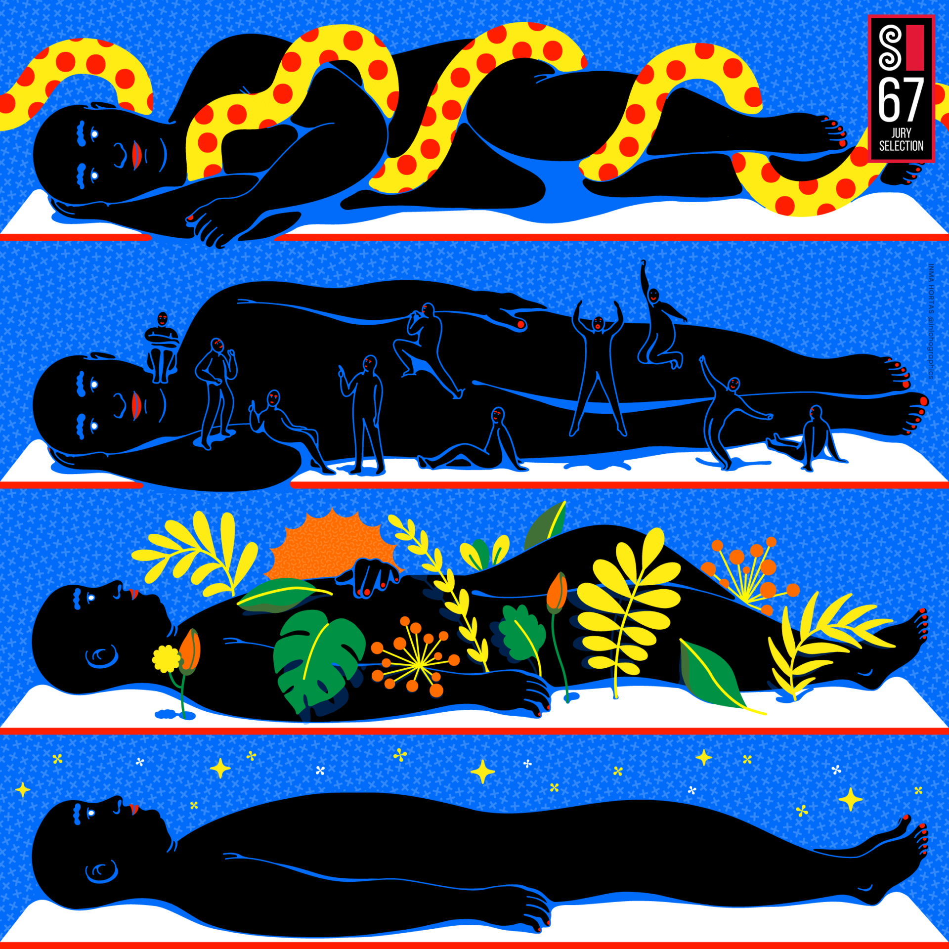 The subtle art of lying down - editorial illustration for El Mundo